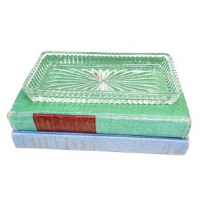 Vintage Pressed Glass Tray: Mid-Century Starburst Jewelry Dish