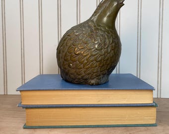 Vintage Brass Quail Figurine – Mid Century Modern Bird Sculpture