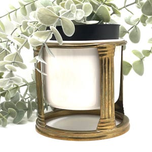 Small Brass Plant Stand | 4” Tall Indoor Planter Holder | Vintage Pedestal Plant Pot Stand or glass orb holder Made in India