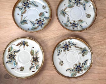 Ken Edwards Tonalá Saucers (Set of 4) – Hand-Painted Mexican Folk Art
