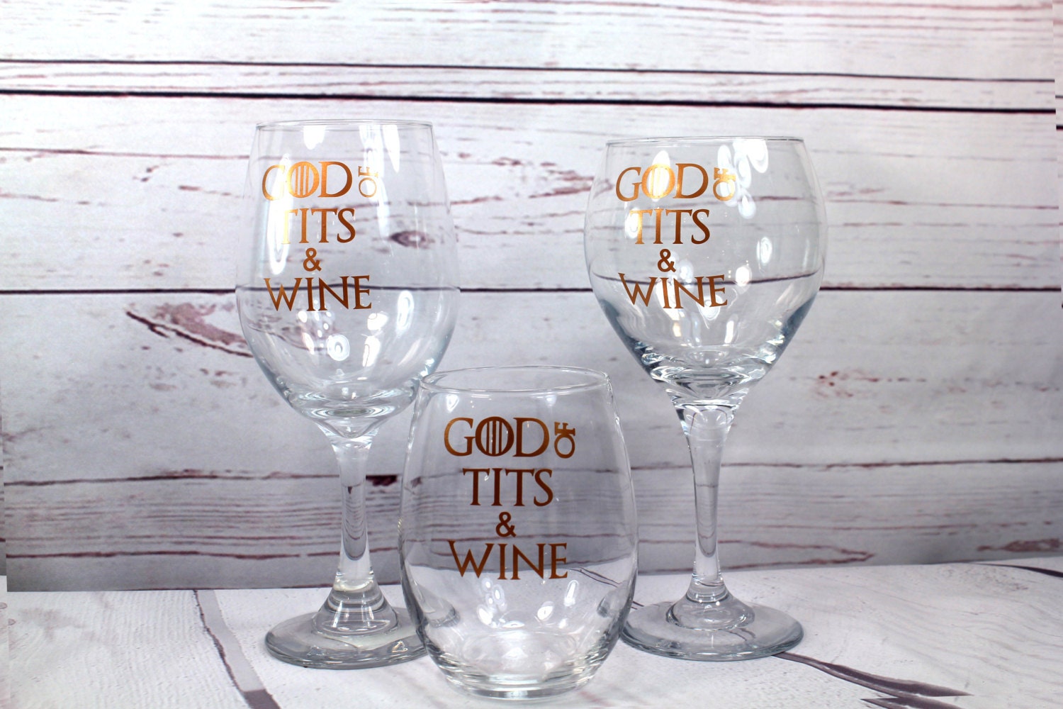 Game Of Thrones Wine Glass God of Tits And Wine Tyrion | Etsy