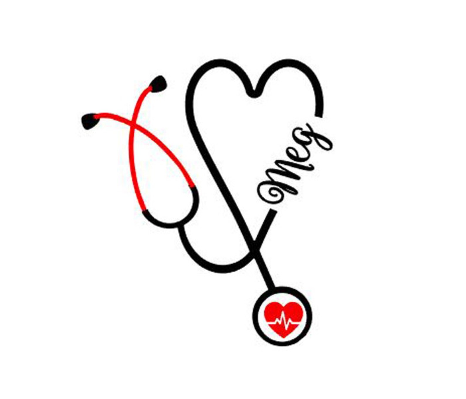 Heart Stethoscope Sticker Decal Nurse Decal Nurse Etsy