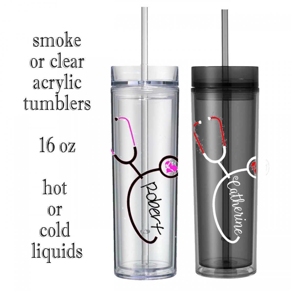 Stethoscope Tumbler Nurse Tumbler Stethoscope Skinny Etsy