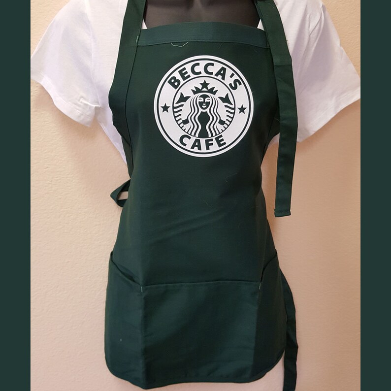 Personalized Starbucks Apron Personalized Barista Apron Free Etsy