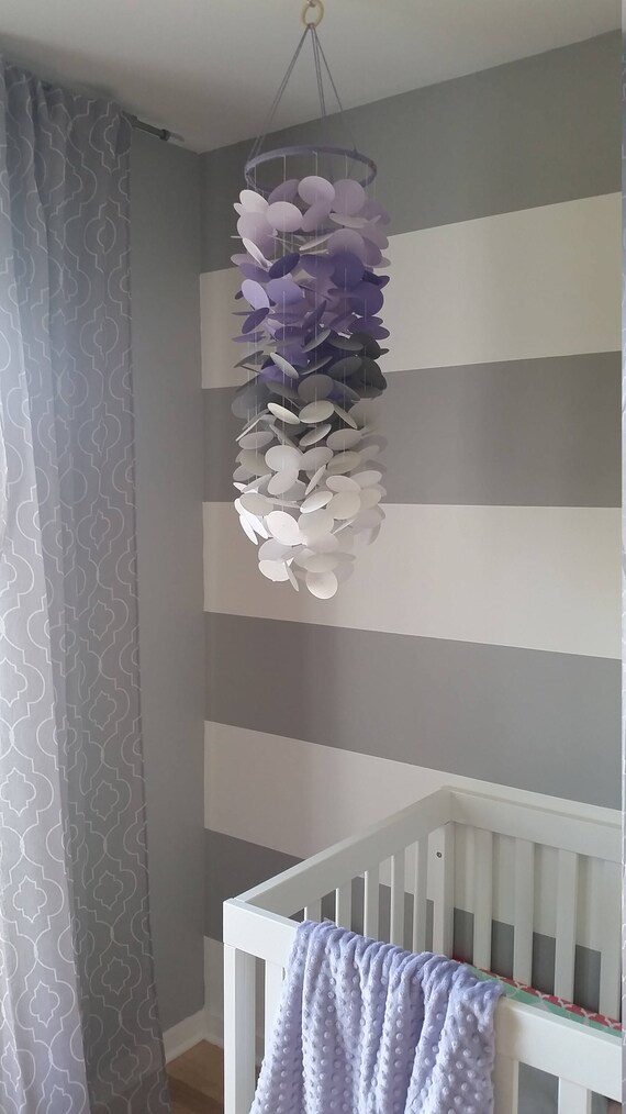 Mobile en papier lilas mauve violet gris et blanc. Chambre - Etsy Canada