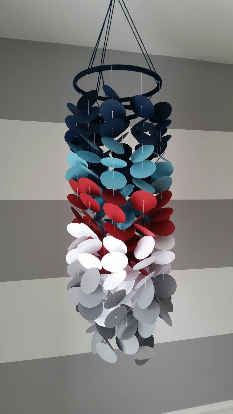 Nautical Paper Mobile. Baby Boy Nursery. Navy Blue Red Etsy Canada