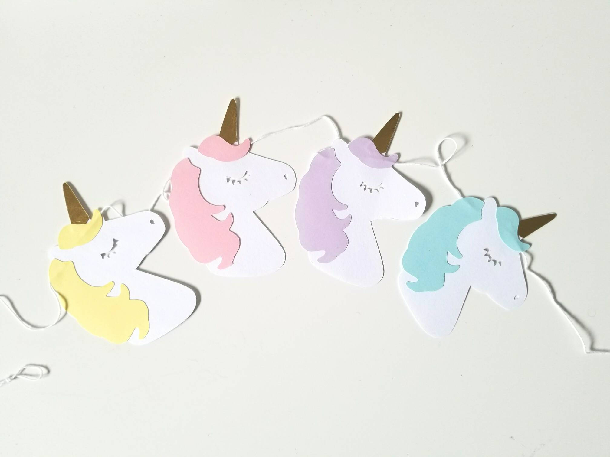 Colorful Unicorn Decoration Garland Made in Paper - Etsy