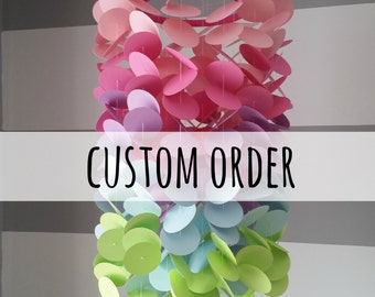 SPECIAL ORDER - Mobile decorative custom made with your choice of colors. Nursery, children's room, home decoration.