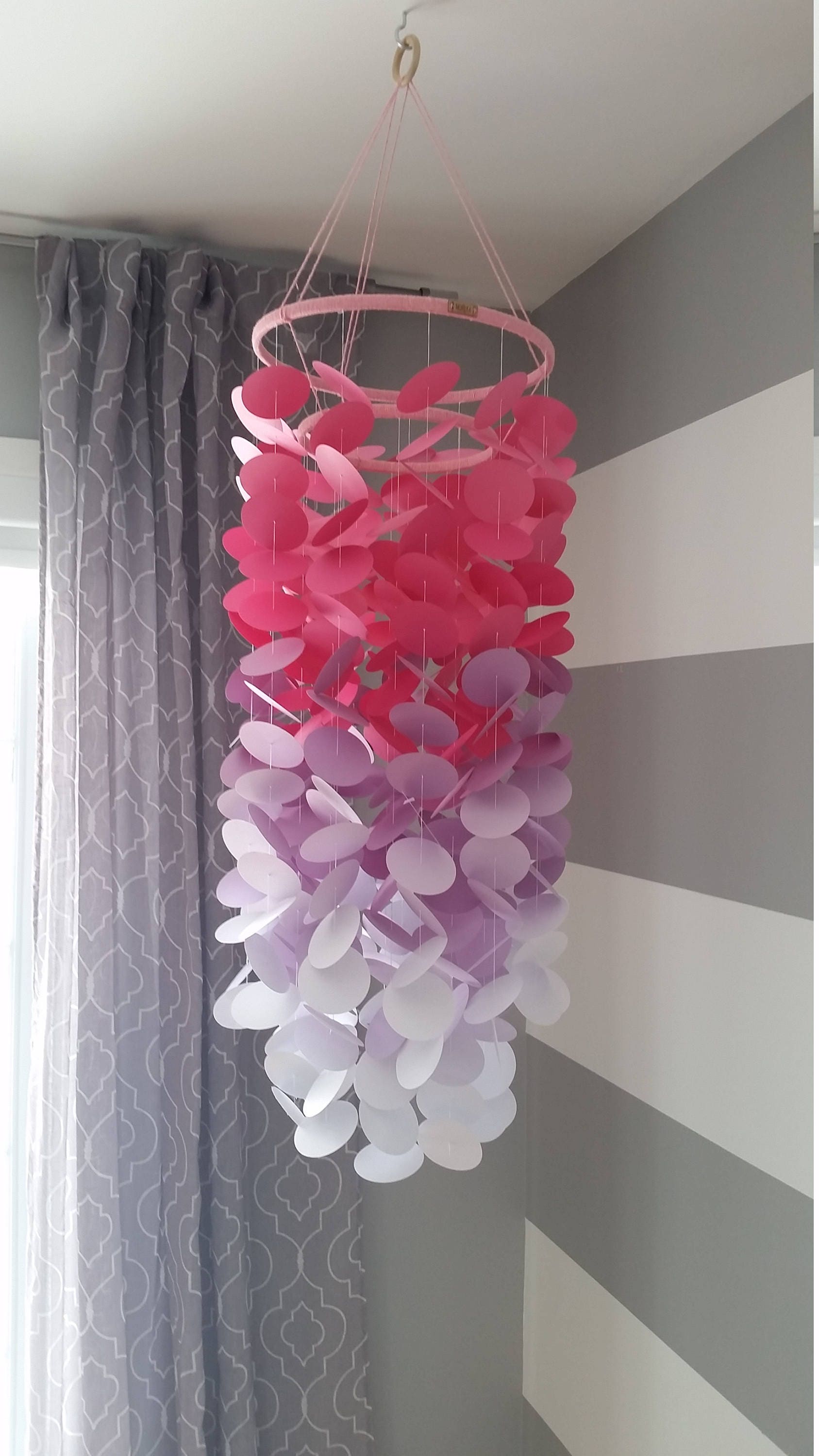Pink Fuschia Purple Lilac and White Paper Mobile. - Etsy Canada