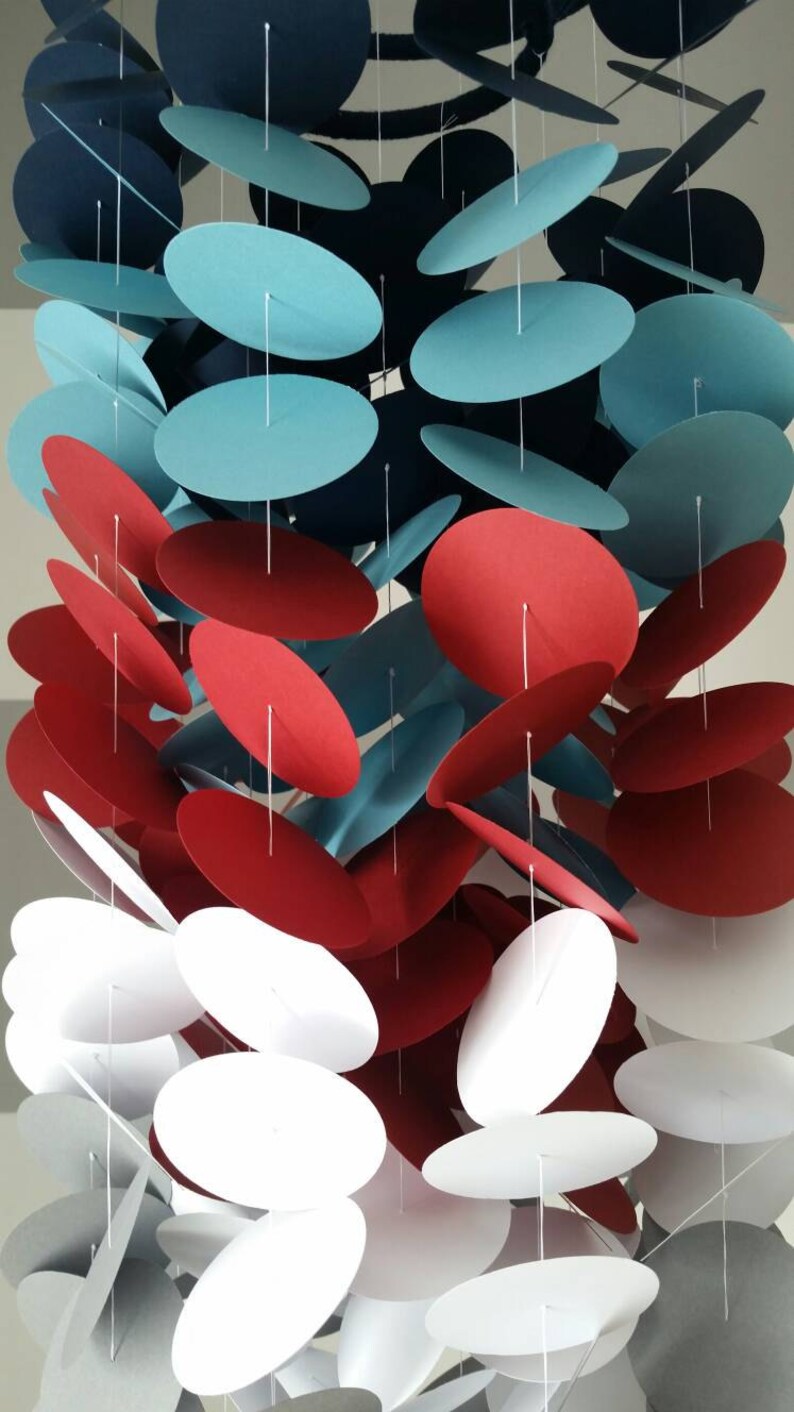 Nautical Paper Mobile. Baby Boy Nursery. Navy Blue Red Etsy Canada