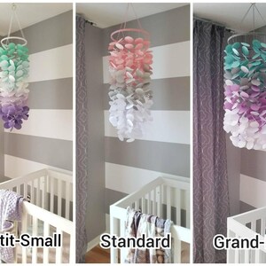 Pastel Rainbow Paper Mobile. Decoration for children's rooms. Baby girl nursery. Mobile decorative paper image 5
