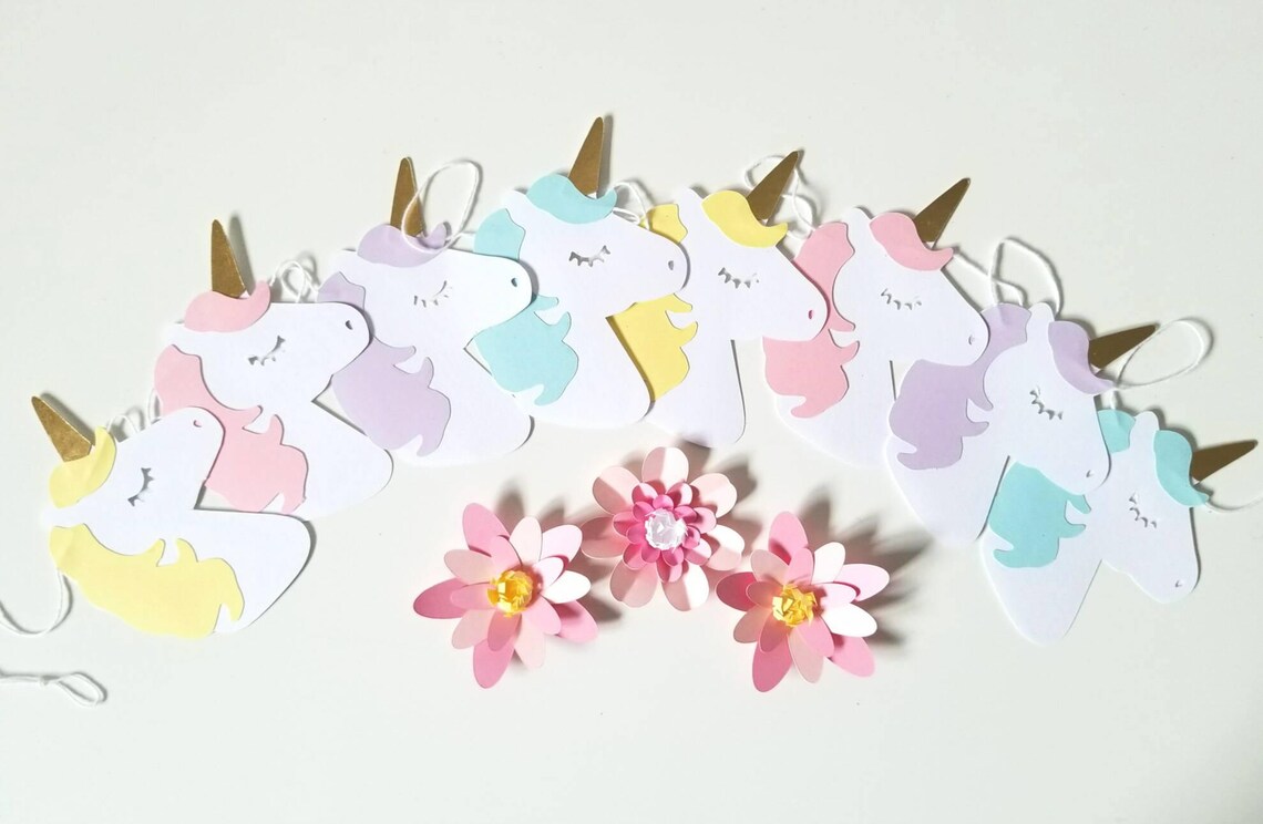 Colorful Unicorn Decoration Garland Made in Paper - Etsy