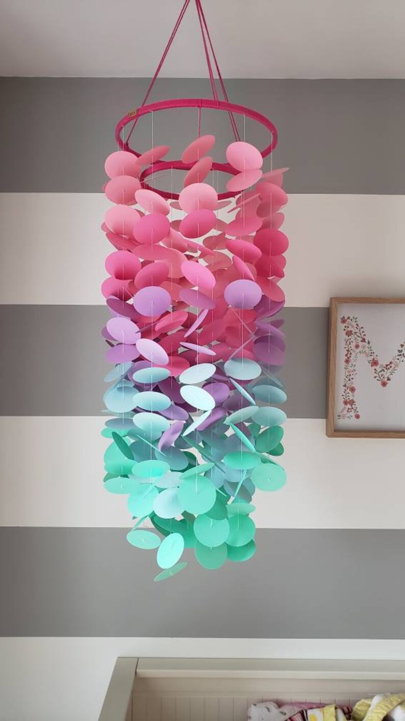 Pastel Rainbow Paper Mobile. Decoration for Children's Rooms. Etsy