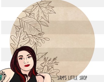 Herbstlaub Gravurdatei - Herbst Doodle Dateien - Samantha's Doodles Blume SVG Gravurdatei