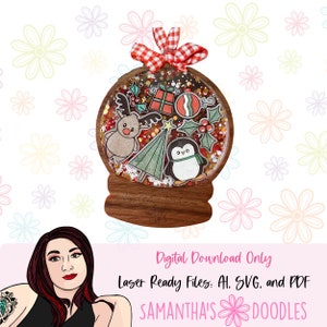 Snowglobe Shaker Ornament SVG File - Christmas Theme - Shaker Christmas Tree Ornaments - Christmas Ornaments Cute - DIGITAL FILE