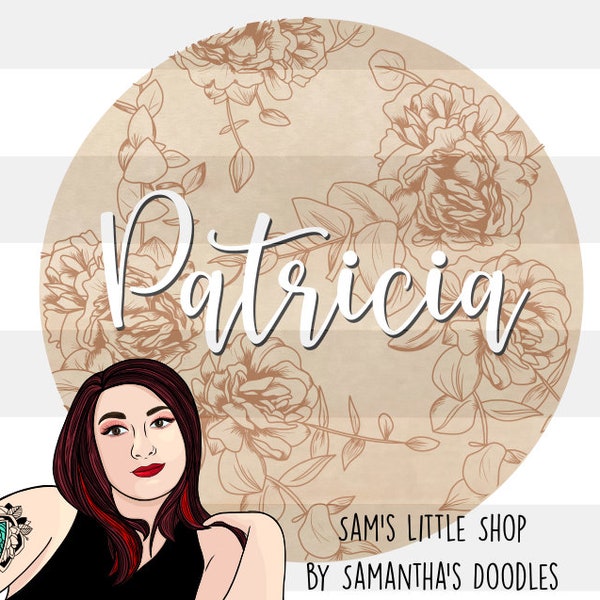 Patricia Peony GRAVYR SVG-fil för laserskurna skyltar - Licens för personligt/kommersiellt bruk ingår