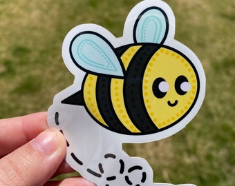 Cute Bumblebee Sticker - Waterproof Stickers for Water Bottles, Bumper Stickers, Laptop Decal - 2.8x3.5"