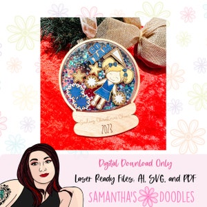 Snowglobe Shaker Ornament SVG File - Cheer Squad Theme - Shaker Christmas Tree Ornaments - Christmas Ornaments Cute - DIGITAL FILE