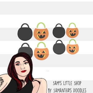 Layered Pumpkin Buckets SVG File Bundle - Samantha&#39;s Doodles Laser SVG Files - Halloween Earrings