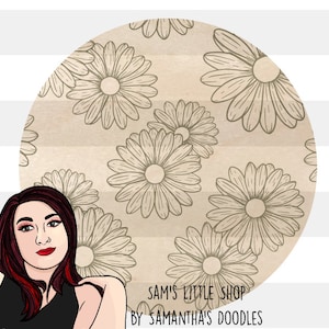 Daisy Pattern GRAVUR SVG-Datei für Laser Cut Schilder - Lizenz für persönliche/kommerzielle Nutzung inklusive