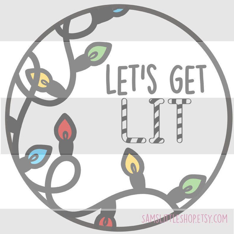 Christmas Lights Wreath SVG Cute Handdrawn Holiday SVG FILE Etsy