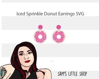 Sprinkle Donut Earring SVG File: Layered Food Earrings (Digital Download)