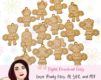 Cheer Squad Ornament Files - 3" to 3.5" Ornaments - Cheerleader Christmas Ornament DIY Kits