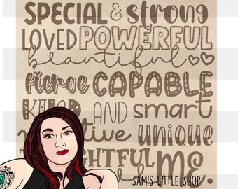 Fichier SVG de gravure d'affirmations positives : enseigne découpée au laser Girl Power (téléchargement numérique)