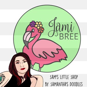 Jami Flamingo Doodle Sign SVG - Hand-Drawn Flamingo SVG FILE for Laser Cut Signs Personal/Commercial Use License Included