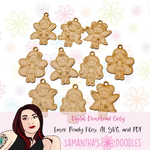 Fantastische feeënornamentbestanden - ornamenten van 3" tot 3,5" - DIY-kits fantasiefee kerstornament