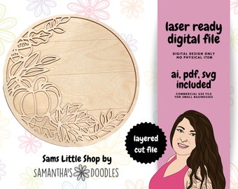 Fall Leaves Layered Sign: Laser Cut SVG File (Digital Download)
