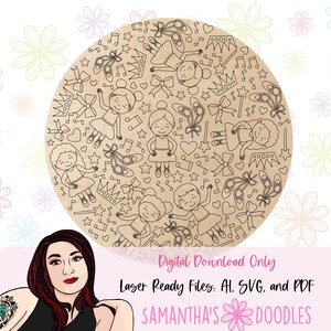 Ballet Beauties Laser Scoring Dateien: Doodle Muster Bundle (SVG Digital Download)