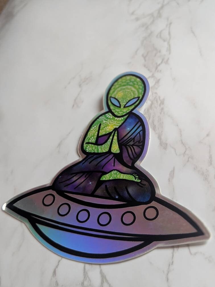 Holographic Sticker/ Alien Hologram/ Spaceship Sticker/ Vinyl | Etsy