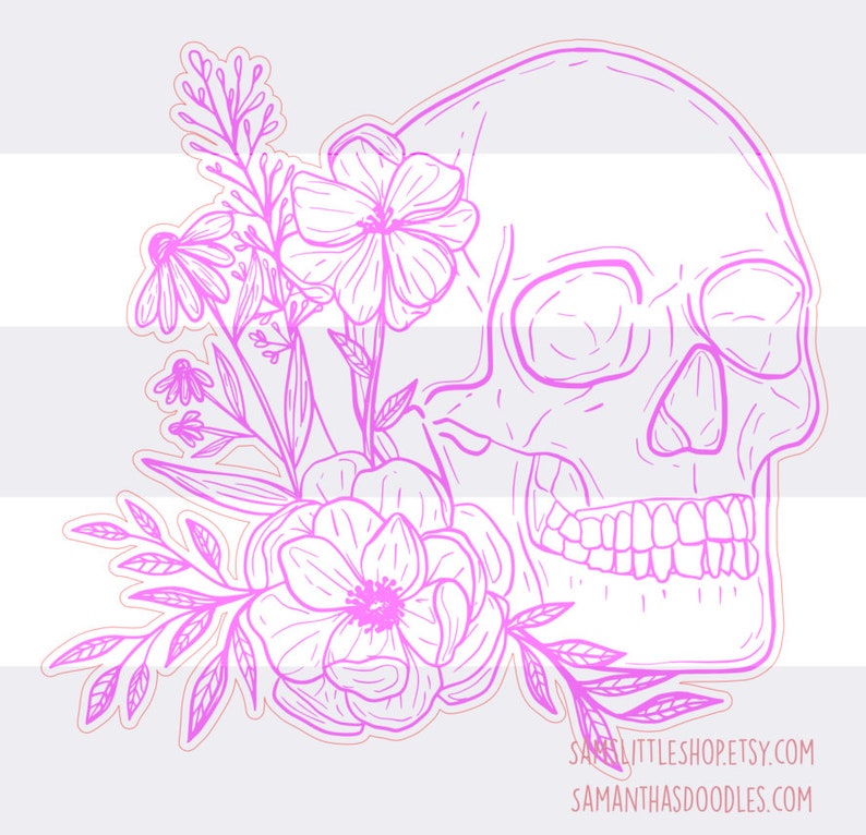 Ally Floral Skull Engraving File Spooky Doodle Files image 3