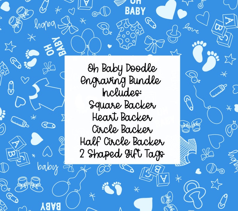 Baby Shower Gift Tags Oh Baby Doodle Engraving Pattern File Bundle Laser Engraving Files New Baby Doodle Engraving Pattern