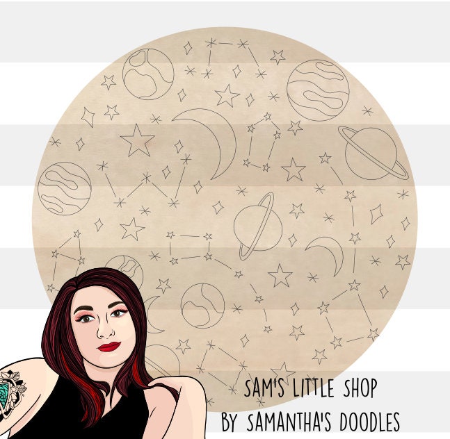 Cute Constellations Scoring Doodle Pattern Laser Cutting - Etsy