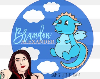 Dragon Name Sign SVG: Hand-Drawn Laser Cut File (Digital Download)