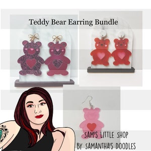 Teddy Bear Earring File Bundle - Samantha&#39;s Doodles Laser SVG Files