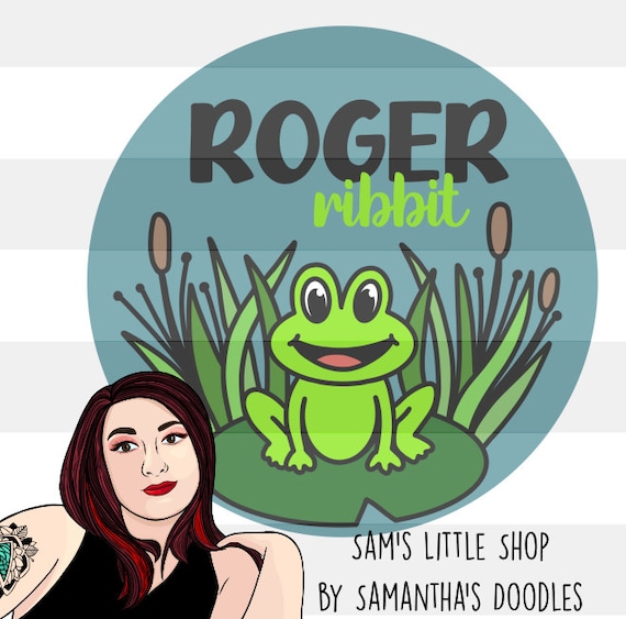 Roger Ribbit Frog on Lily Pad Sign SVG File Cute Frog With Leaves