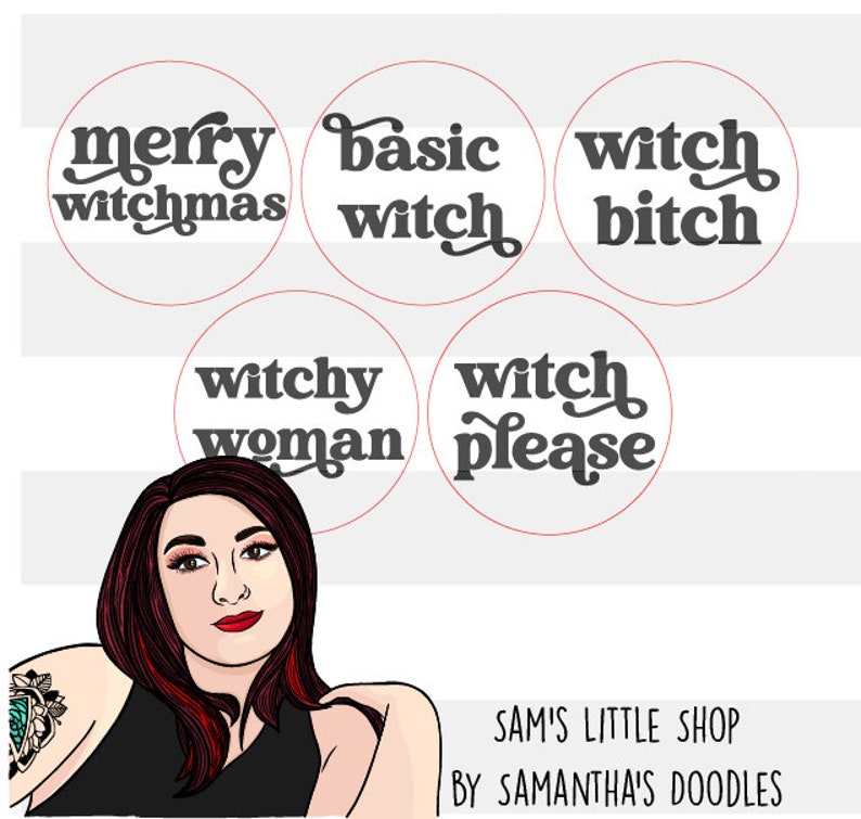 Witchy Ornaments SVG Bundle: Engraved Witchmas Designs (Digital Download) image 2