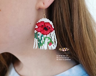 PDF Poppies Earring Diagram and Tutorial