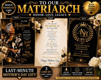 Matriarch Mother's Day Card, Black Mom Gift, African American, 5x7 (Instant Download)