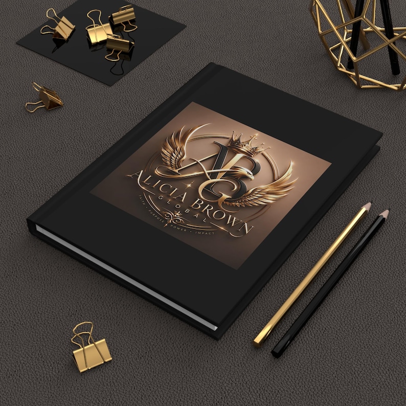 Luxury Black Gold Journal: Alicia Brown Global Faith Purpose Power Impact image 1