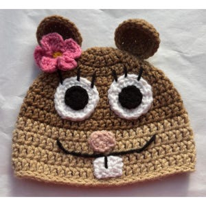 Handmade Crochet Squirrel Character Hat – Baby to Adult Sizes
