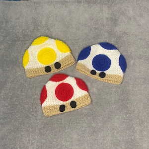 Handmade Crocheted Toad Hat/Toad Beanie/Mushroom Hat