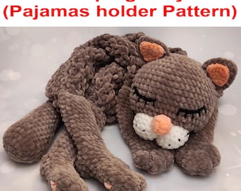Crochet Sleeping Kitty Pajama Case Pattern (PDF Download)