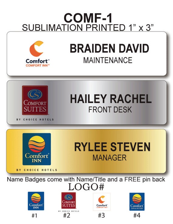 Comfort Inn Employee Name Badge Etsy