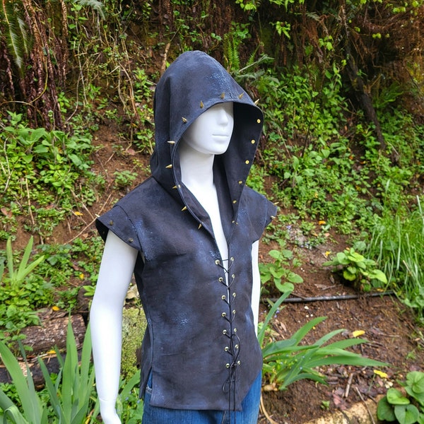 Child/Tween Dystopian Punk Hooded Vest - size 9/10