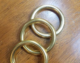 Solid Brass Rings 1.25" - set of 3