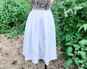 Classic White Linen Half Apron - adult one size